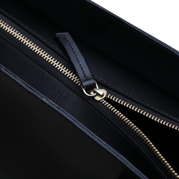 Womens Leather Black Handheld Bag