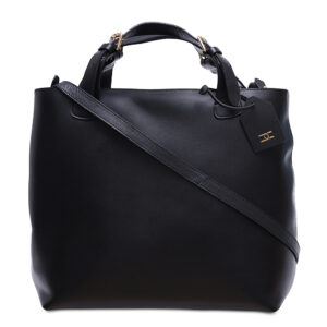 Womens Leather Black Handheld Bag