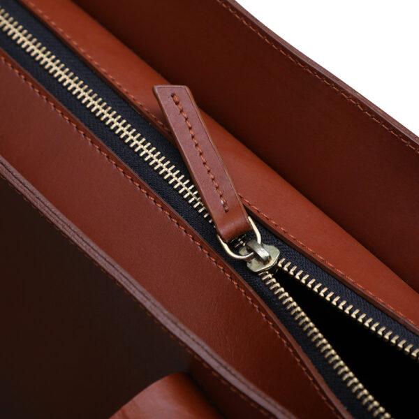 Womens Leather Brown Handheld Bag