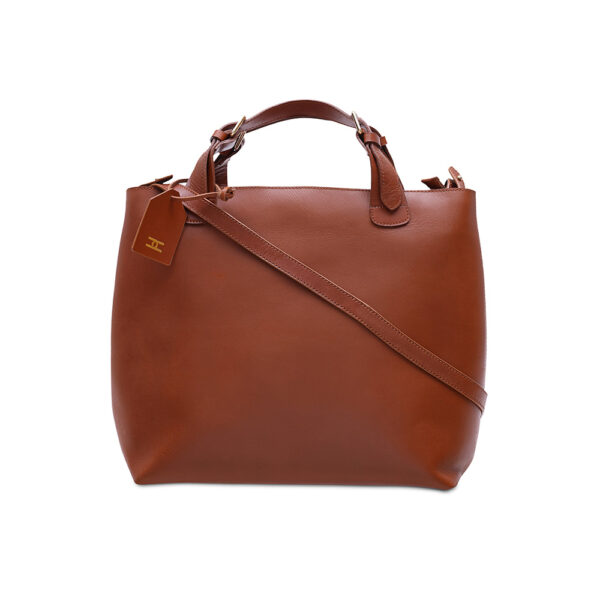 Womens Leather Brown Handheld Bag