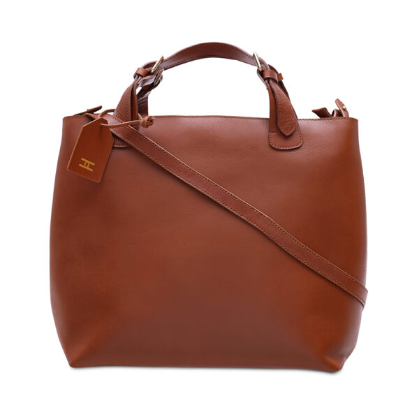 Womens Leather Brown Handheld Bag